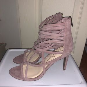 Jessica Simpson pink suede high heel shoes size 8